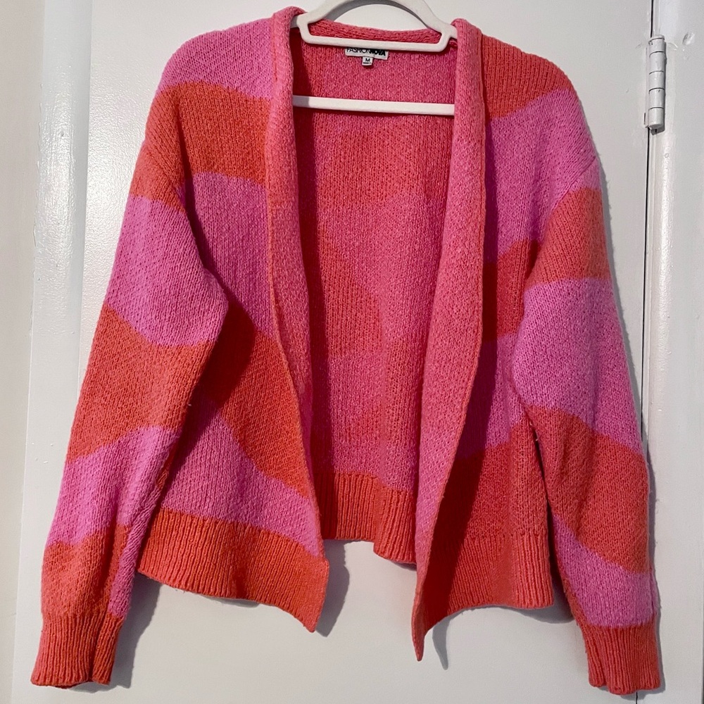 Fashion Nova Pink Sweater Cardigan - Picture 3 of 10